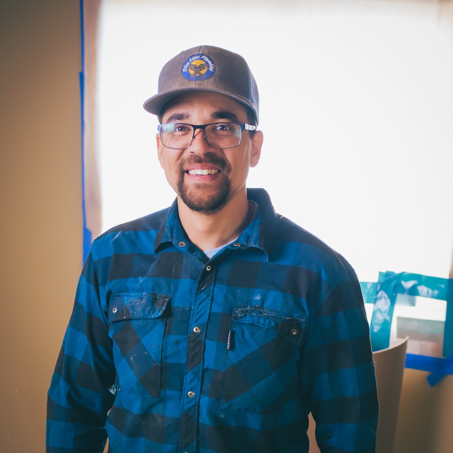 Isaac Johnson, Blue Skies Plumbing owner and journeyman plumber, on a residential remodel job site in Spokane